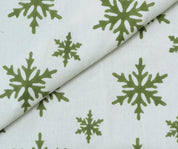 Cotton Block Print Fabric 63 Inch Width Medium Weight White Base Color Floral Curtains and Drapes Tablecloths and Runners Bedding Tote Bag Lampshades Napkins by Fabritual