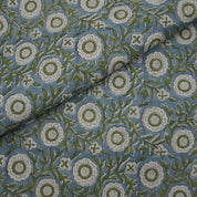 Linen Block Print Fabric 58 Inch Width Heavy Weight Linen Natural Base Color Curtains and Drapes Upholstery Handmade Art Pillow Covers Tablecloths and Runners Bedding Tote Bag Napkins by Fabritual