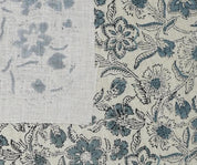 Linen Block Print Fabric Linen Blend 58 Inch Width Light Weight Linen Natural Base Color Curtains and Drapes Upholstery Handmade Art Pillow Covers Tablecloths and Runners Bedding Tote Bag Napkins by Fabritual