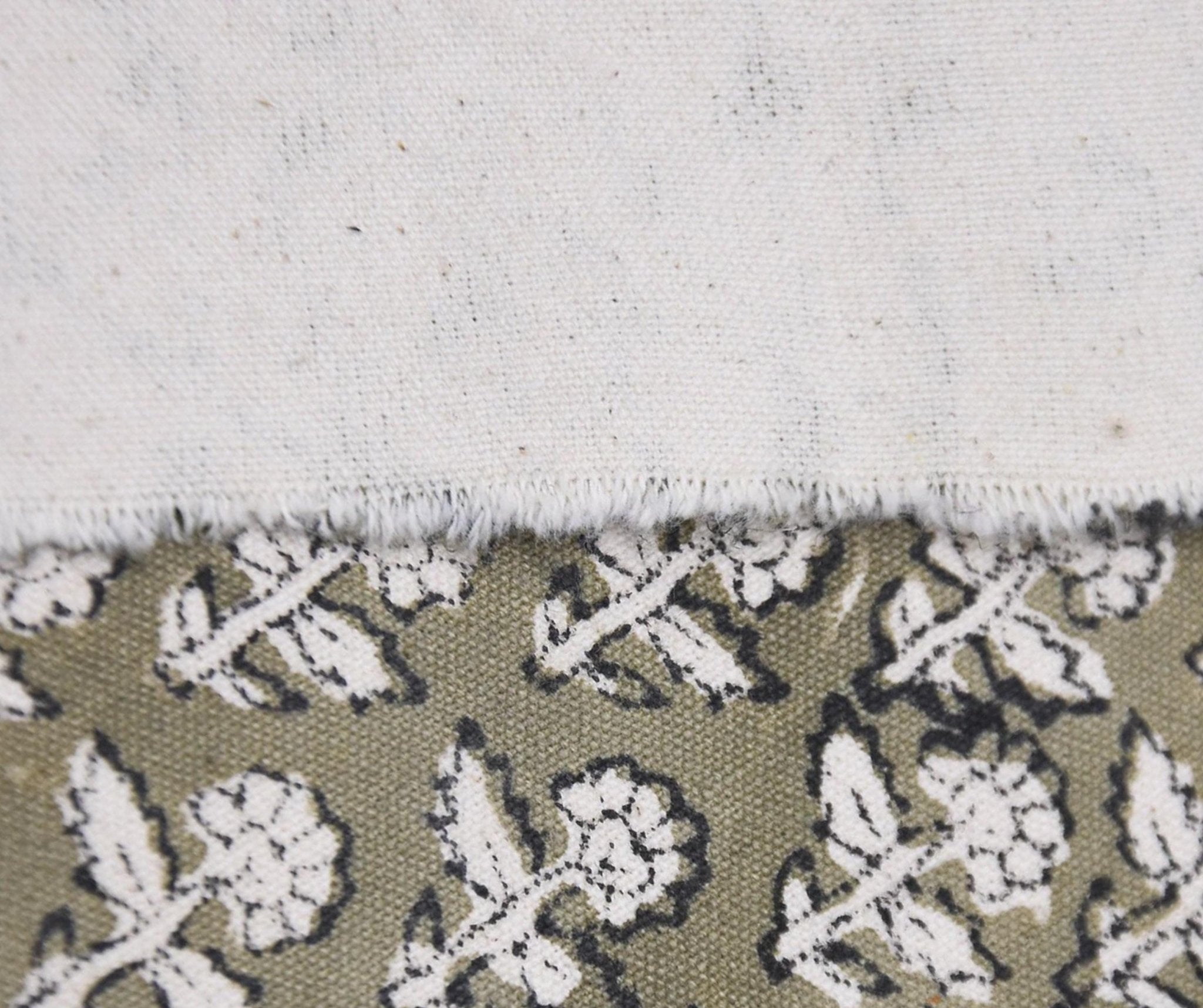 Cotton Block Print Fabric 50 Inch Width Medium Weight Duck Canvas Beige Base Color Curtains and Drapes Pillow Covers Bedding Tote Bag Lampshades Napkins by Fabritual