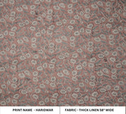 Block Printed Thick Linen 58" Wide Handmade Copper Rose Floral Indian Decorative Fabric for Drapery – HARIDWAR