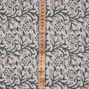 Handcrafted Gray Floral Cushion and Roman Shade Pure Linen Fabric for Farmhouse Decor - Suhana Bel