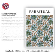 Block Print Linen Fabric, Pushp Samhita  A Blue Floral Hand Block Print Linen Fabric, Best Fabric For Cushion, Fabric For Pillow, Upholstery Fabric, Blue Home Decor