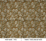 Handcrafted Block Print Gold Floral Linen Fabric – Pihu