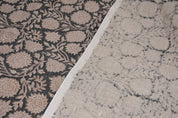 Linen Block Print Fabric 58 Inch Width Heavy Linen Natural Base Color Creative Handcrafted Floral Design To Make Curtains and Drapes Upholstery Pillow Covers Tablecloths and Runners Bedding Tote Bag