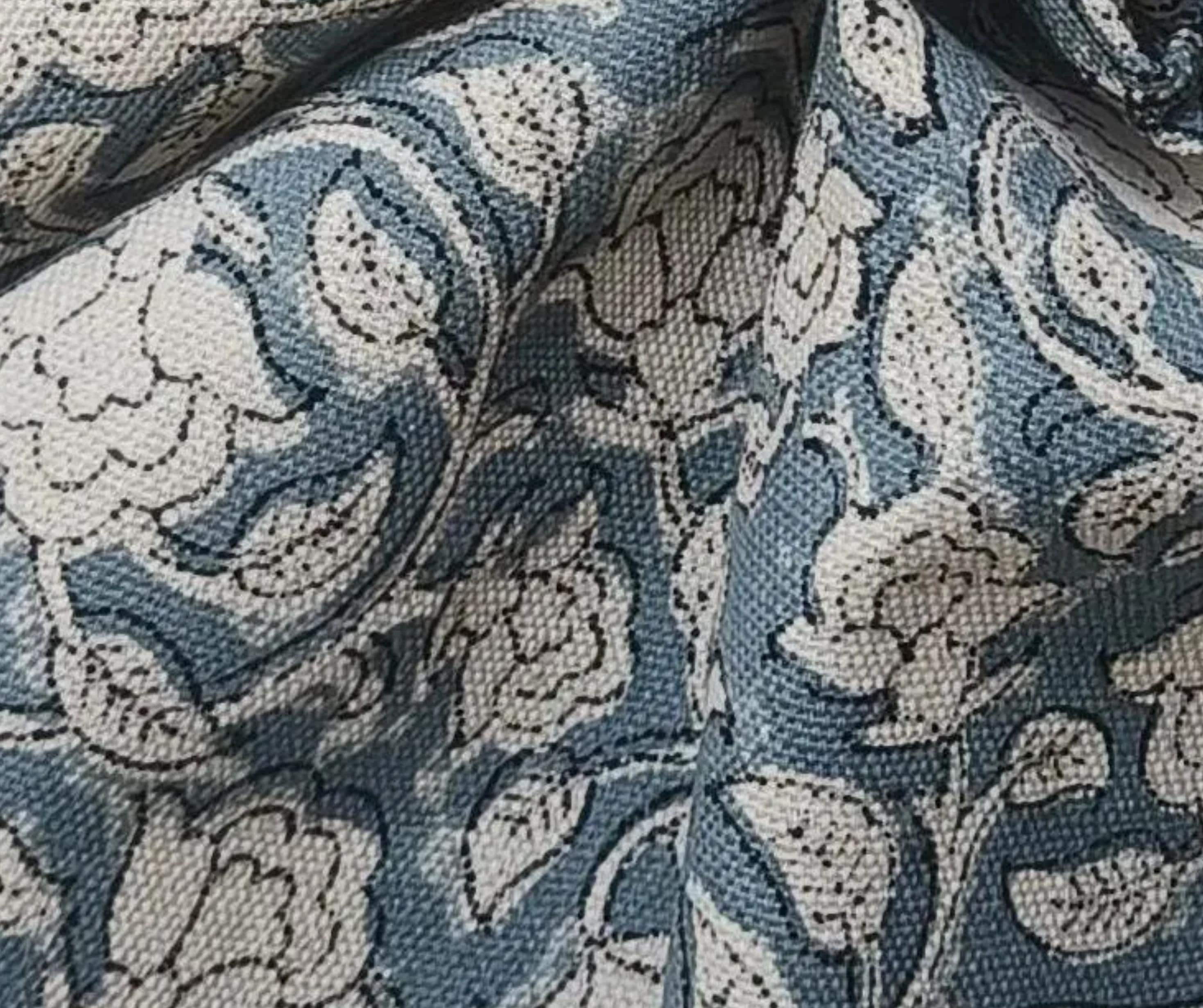 Linen Block Print Fabric Duck Canvas 50 Inch Width Medium Weight Linen Beige Base Color Upholstery Handmade Art Pillow Covers Tablecloths and Runners Bedding Tote Bag Lampshades Napkins by Fabritual