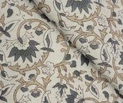 Linen Block Print Fabric Linen Blend 58 Inch Width Light Weight Linen Natural Base Color Upholstery Handmade Art Pillow Covers Tablecloths and Runners Bedding Tote Bag Lampshades Napkins by Fabritual