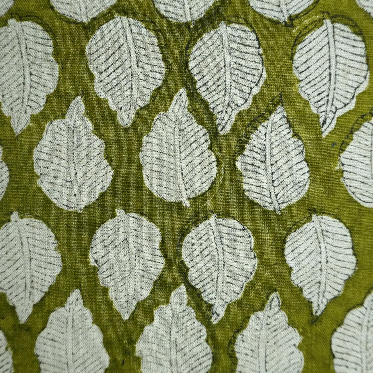 Block Print Fabric 58 Inch Width Light Weight Viscose Linen Natural Base Color and Floral Print Curtains and Drapes Pillow Covers Tablecloths and Runners Bedding Tote Bag Lampshades Napkins by Fabritual