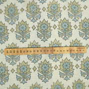 Linen Block Print Fabric Linen Blend 58 Inch Width Light Weight Linen Natural Base Color Upholstery Handmade Art Pillow Covers Tablecloths and Runners Bedding Tote Bag Lampshades Napkins by Fabritual