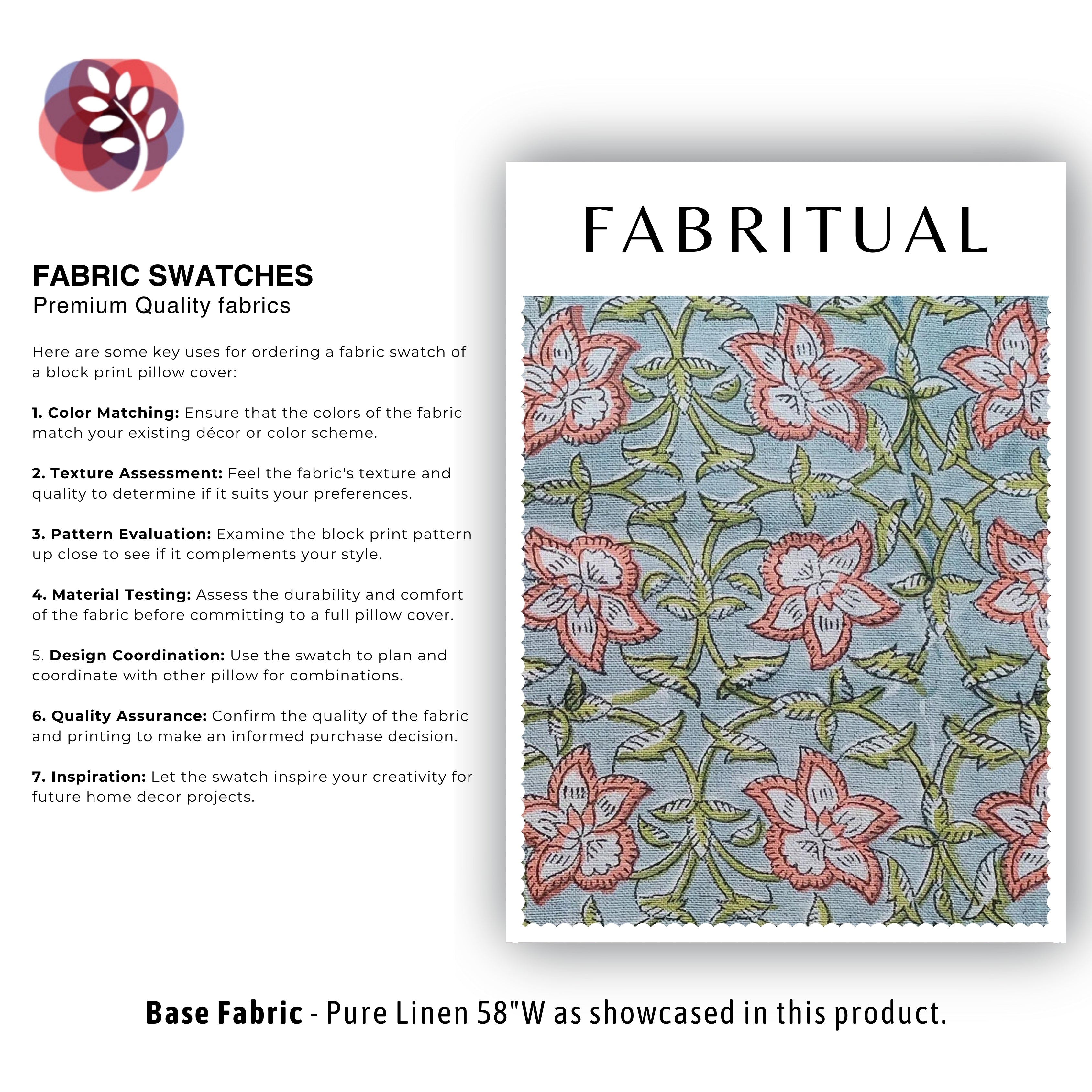 CHUDAMANI, block print linen fabric, Indian print, fabric by yard, sewing fabric, pure linen, floral fabric linen fabric