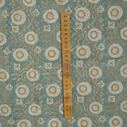 Linen Block Print Fabric 58 Inch Width Medium Weight Linen Natural Base Color Curtains and Drapes Upholstery Handmade Art Tablecloths and Runners Bedding Tote Bag Lampshades Napkins by Fabritual