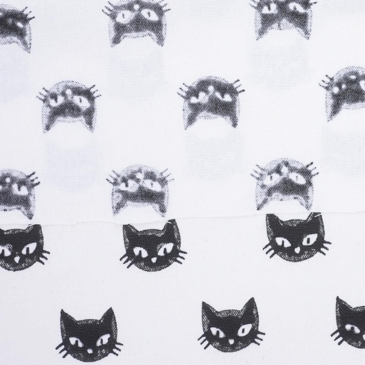 Thick Cotton White Black Kitti Block Printed Cushion Cover for Table Cover & Cushion Cover