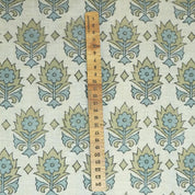 Linen Block Print Fabric Linen Blend 58 Inch Width Light Weight Linen Natural Base Color Curtains and Drapes Upholstery Handmade Art Pillow Covers Tablecloths and Runners Bedding Tote Bag Napkins by Fabritual