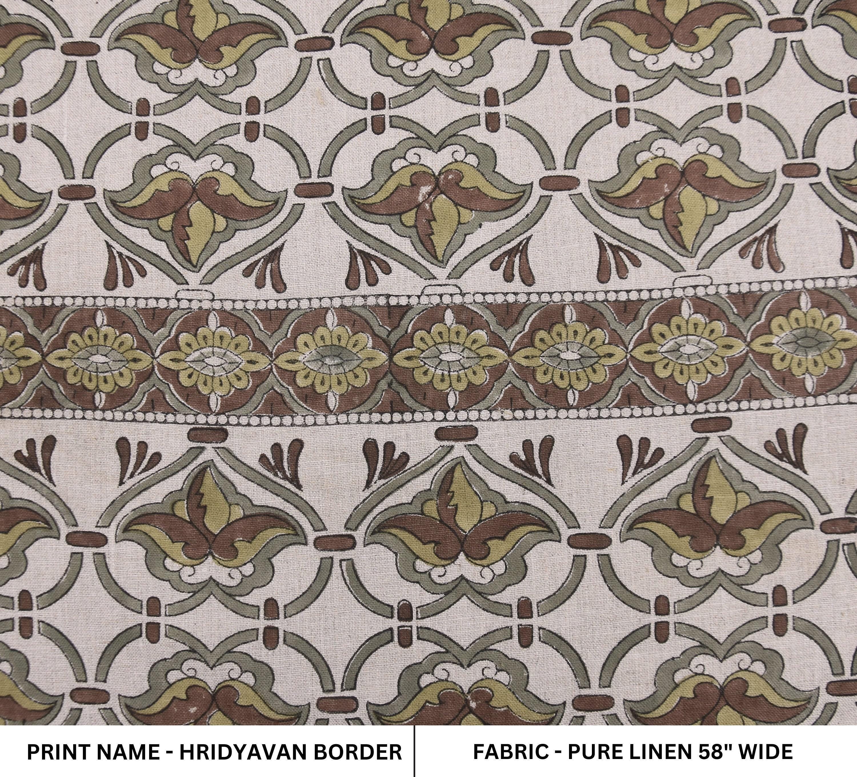 Hand block printed pure linen for rustic napkins and bedding
Traditional cotton fabric with Indian floral prints for home décor
Boho-inspired linen block print for farmhouse throws and table linen.