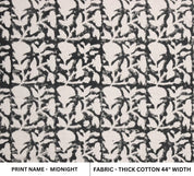 Block Printed Duck Canvas Black and Beige Floral Fabric for Cushion Covers & Sofa Decor – MIDNIGHT GUDHAL