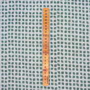 Pure Linen Hand Block Printed Sheen Green Floral Fabric for Couch Cover - Mandala