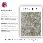Block Print Linen Fabric, Rameshwaram   Linen& Cotton Fabric With Beige/Brown Floral Hand Block Print Fabric  Running Fabrics By The Yard 