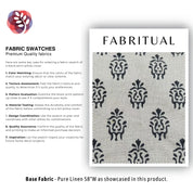 Block Print Pure Linen 58" Wide, luxury fabric Linen, Indian home decor, floral pattern, Organic Linen - Jugnu