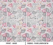 Indian Artisan Handmade Pink, Black & Beige Floral Pure Linen Custom Fabric for Sofa Cover || Akar