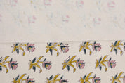 Cotton Block Print Fabric 50 Inch Width Medium Weight Duck Canvas Beige Base Color Tablecloths and Runners Pillow Cover Curtains and Drapes  Bedding Tote Bag Lampshades Napkins by Fabritual