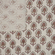Handcrafted Durable Mediumweight Customizable Boho Floral Red Pure Linen Fabric
