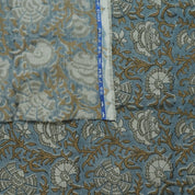 Linen Block Print Fabric 58 Inch Width Medium Weight Linen Natural Base Color Curtains and Drapes Upholstery Handmade Art Pillow Covers Tablecloths and Runners Bedding Tote Bag Lampshades by Fabritual