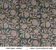 Cotton Block Print Fabric 50&quot; Width Medium Weight Duck Canvas Beige Base Color Curtains and Drapes Pillow Covers Tablecloths and Runners Bedding Tote Bag Lampshades Napkins by Fabritual