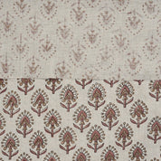 Handcrafted Durable Mediumweight Customizable Boho Floral Red Pure Linen Fabric