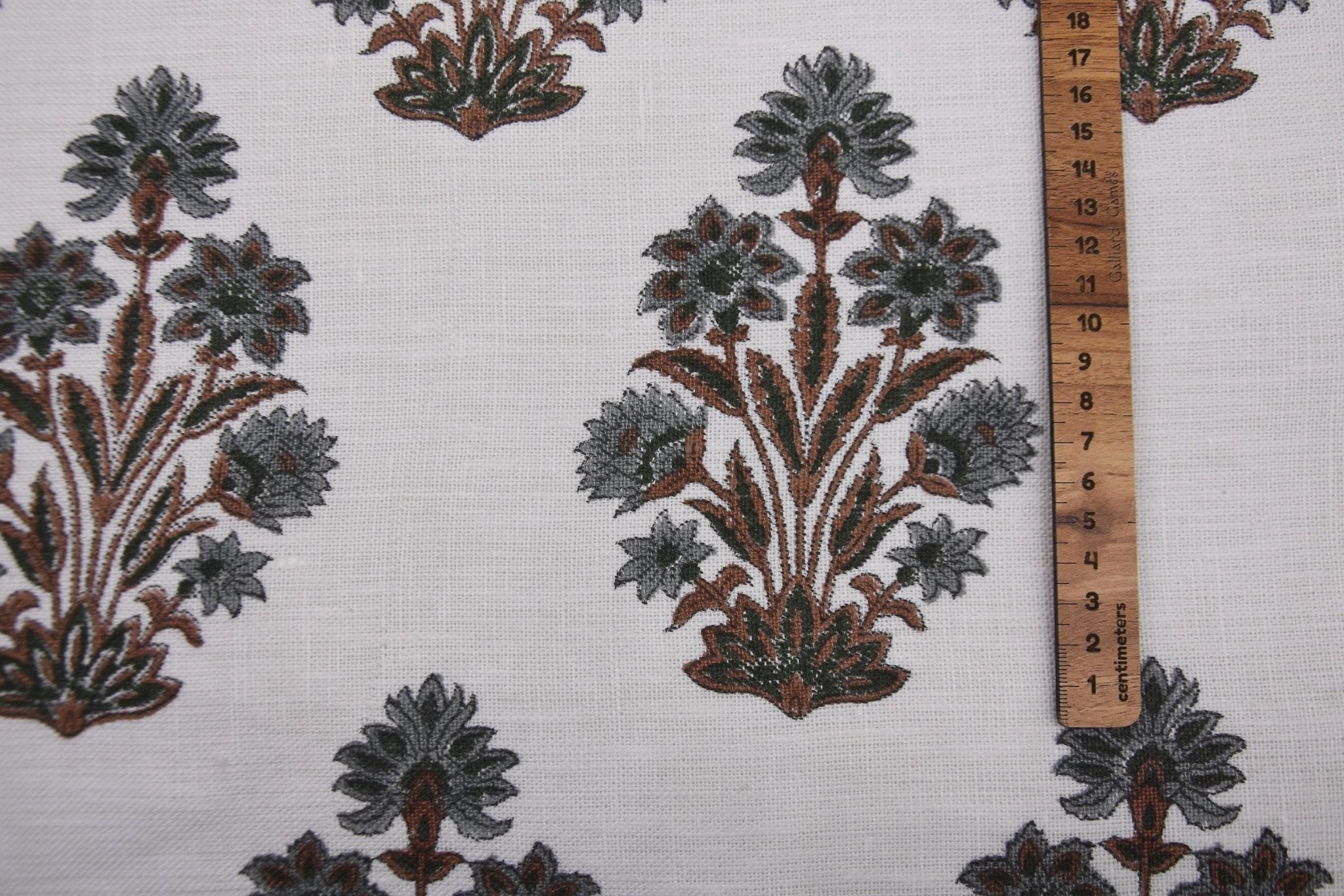 Handmade Linen Fabric for Rustic Curtain Panels and Covers, Floral Linen Textile in Natural Color for Dining Decor, Indian Block Print Linen Fabric for Vintage-Inspired Curtains, Off White Linen with Handmade Motifs for Sofa and Pillow Decor, Linen 58 Inch Fabric for Rustic Floral Printed Tablecloths, Decorative Natural Linen for Country Home Living Room Decor.