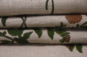 Linen Block Print Fabric 58&quot; Width Heavy Linen Natural Base Color Curtains and Drapes Upholstery Pillow Covers Tablecloths and Runners by Fabritual