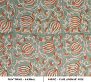 Soft Pure Linen for Table and Bedroom Styling by Fabritual
Handcrafted Block Print Linen for Lampshades and Napkins by Fabritual
Medium Weight 58” Linen for Cushions and Curtain Panels by Fabritual
Fabritual Cotton Block Print Linen for Artistic Home Furnishings
Boho Style Linen Fabric for Bed Covers and Drapery by Fabritual.