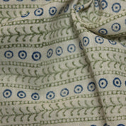 Linen Block Print Fabric 58 Inch Width Heavy Weight Linen Natural Base Color Curtains and Drapes Upholstery Handmade Art Pillow Covers Tablecloths and Runners Bedding Tote Bag Lampshades Napkins