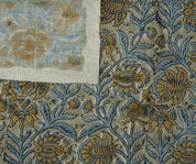 Linen Block Print Fabric 58 Inch Width Medium Weight Linen Natural Base Color Curtains and Drapes Upholstery Art Pillow Covers Tablecloths and Runners Bedding Tote Bag Lampshades Napkins by Fabritual