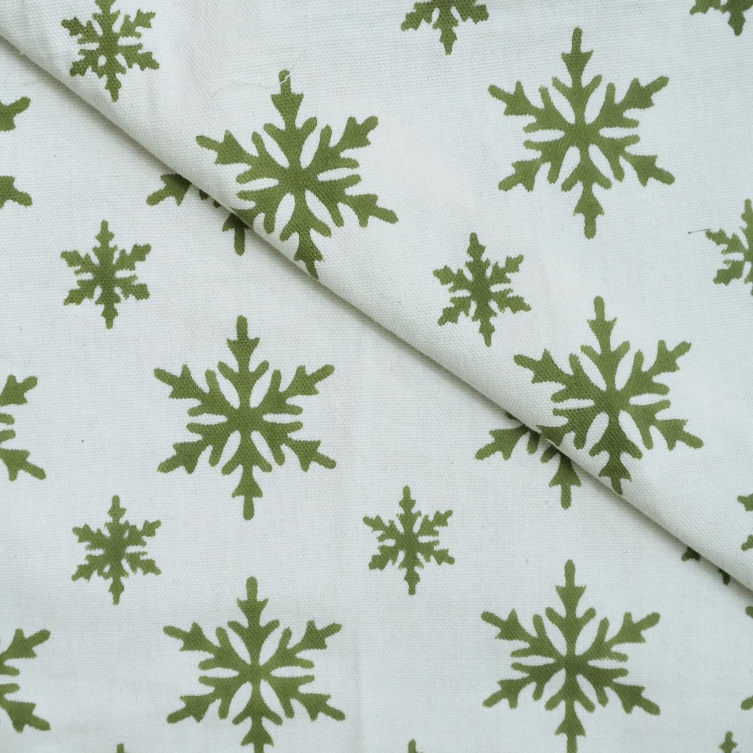 Cotton Block Print Fabric 63 Inch Width Medium Weight White Base Color Floral Curtains and Drapes Pillow Covers Tablecloths and Runners Bedding Tote Bag Lampshades Napkins