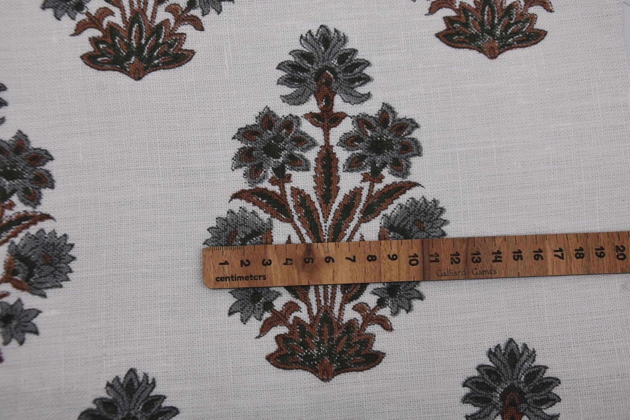 Handmade Pure Linen for Floral Couch and Upholstery Decor, Off White Natural Linen Fabric for Decorative Drapery, Hand Printed Floral Linen in Neutral Color for Bedding, 58-Inch Off White Linen for Upholstered Farmhouse Furniture, Decorative Linen Fabric with Indian Print for Home Styling, Traditional Indian Linen for Handmade Curtains and Cushion Cases.