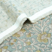 Hand Printed Mustard Floral Pure Linen Cushion Fabric - Jhilmil