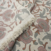 Linen Block Print Fabric Linen Blend 58 Inch Width Light Weight Linen Natural Base Color Curtains and Drapes Upholstery Handmade Art Tablecloths and Runners Bedding Tote Bag Lampshades Napkins by Fabritual