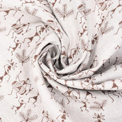 Handcrafted Dhun Print in Beige and Brown on Pure Linen Sofa Cushion Cover Fabric