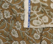 Linen Block Print Fabric 58 Inch Width Medium Weight Linen Natural Base Color Handmade Creative Design To Make Upholstery Pillow Covers Tablecloths and Runners Bedding Tote Bag Lampshades Napkins by Fabritual