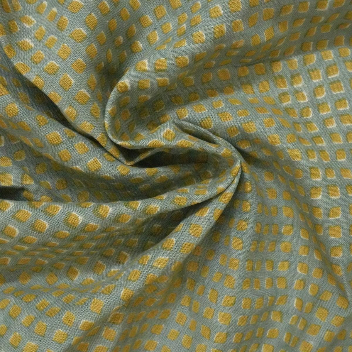 Handcrafted Heavy Linen Fabric in Neutral Tones, Perfect for Curtains and Runners Traditional Block Print on Thick Linen, Great for Upholstery and Home Furnishings Heavy Linen for Bedding, Table Covers, and Drapes with Classic Block Print .