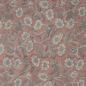 Block Printed Thick Linen 58" Wide Handmade Copper Rose Floral Indian Decorative Fabric for Drapery – HARIDWAR