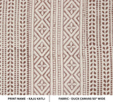 Hand Block Print Duck Canvas Fabric For Cushions & Pillow - Kaju Katli