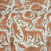 Handcrafted Indian Block Printed Premium Pure Linen Brown and Pastel Gray Animal 58" Wide Fabric – Gehravan