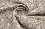 Linen Block Print Fabric 58 Inch Width Medium Weight Linen Natural Base Light  Color Curtains and Drapes Upholstery Pillow Covers Tablecloths and Runners Bedding Tote Bag Lampshades Napkins