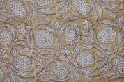 Linen Block Print Fabric 58 Inch Width Heavy Weight Linen Natural Base Color Curtains and Drapes Upholstery Handmade Art Pillow Covers Tablecloths and Runners Bedding Tote Bag Lampshades Napkins by Fabritual
