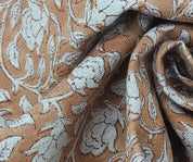 Linen Block Print Fabric 58 Inch Width Medium Weight Curtains and Drapes Upholstery Pillow Covers Tablecloths and Runners Bedding Tote Bag Lampshades Napkins by Fabritual