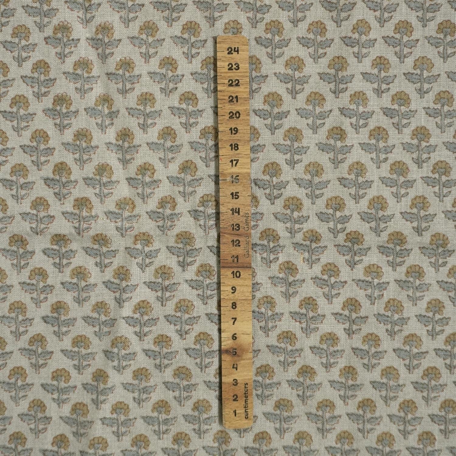 Linen Block Print Fabric 58 Inch Width Medium Weight Linen Natural Base Color Curtains and Drapes Upholstery Handmade Art Tablecloths and Runners Bedding Tote Bag Lampshades Napkins by Fabritual