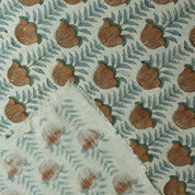 Block Print Fabric 58 Inch Width Light Weight Viscose Linen Natural Base Color and Floral Print Curtains and Drapes Pillow Covers Tablecloths and Runners Bedding Tote Bag Napkins by Fabritual