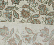 Linen Block Print Fabric Linen Blend 58 Inch Width Light Weight Linen Natural Base Color Curtains and Drapes Upholstery Handmade Art Tablecloths and Runners Bedding Tote Bag Lampshades Napkins by Fabritual