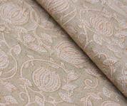 Linen Block Print Fabric 58 Inch Width Heavy Weight Linen Natural Base Color  Upholstery Handmade Art Pillow Covers Bedding Tote Bag Lampshades Napkins by Fabritual